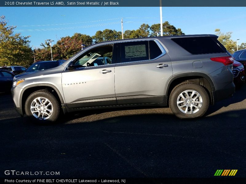 Satin Steel Metallic / Jet Black 2018 Chevrolet Traverse LS AWD