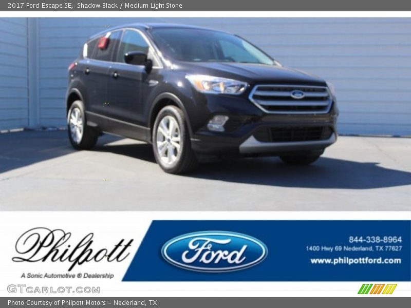 Shadow Black / Medium Light Stone 2017 Ford Escape SE