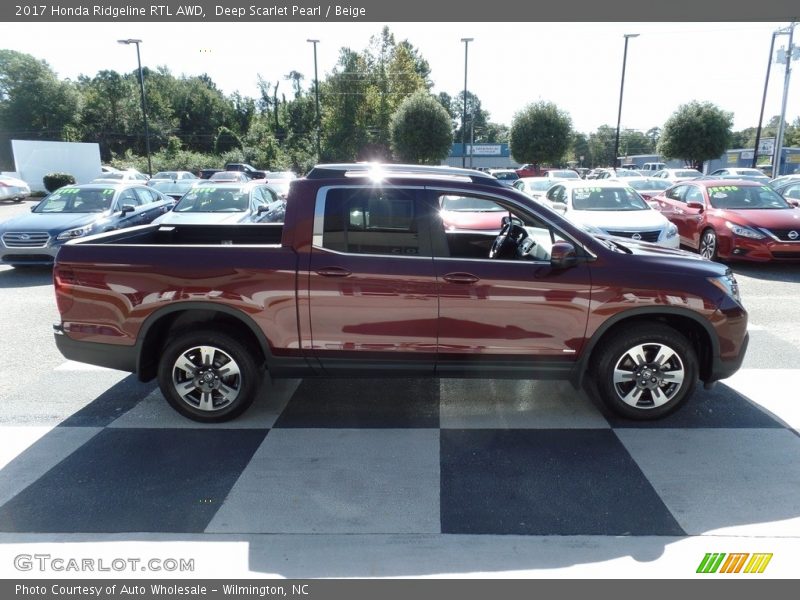 Deep Scarlet Pearl / Beige 2017 Honda Ridgeline RTL AWD