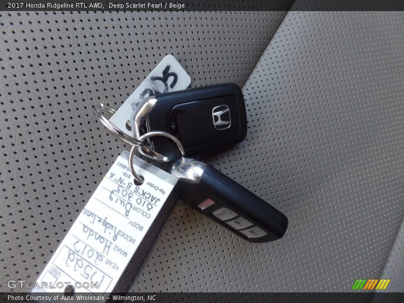 Deep Scarlet Pearl / Beige 2017 Honda Ridgeline RTL AWD