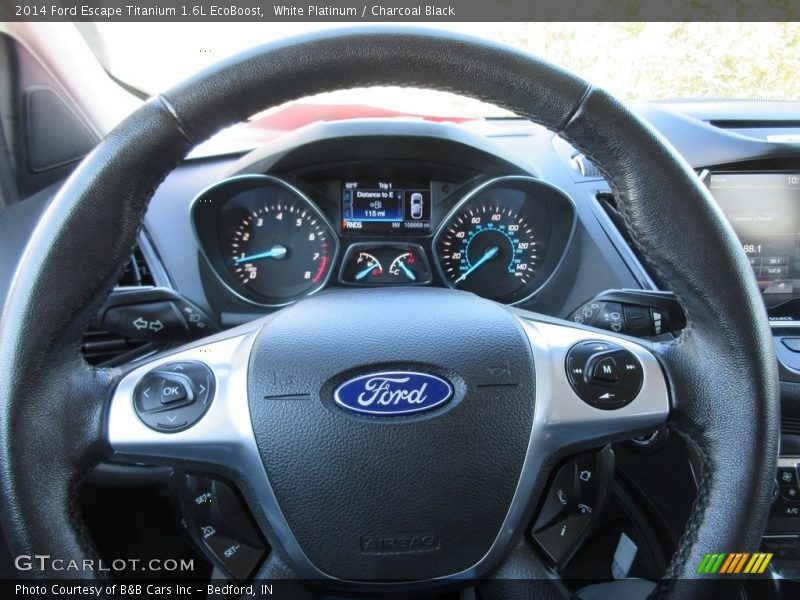 White Platinum / Charcoal Black 2014 Ford Escape Titanium 1.6L EcoBoost