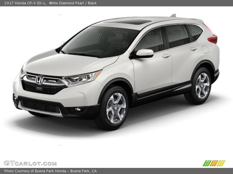 White Diamond Pearl / Black 2017 Honda CR-V EX-L