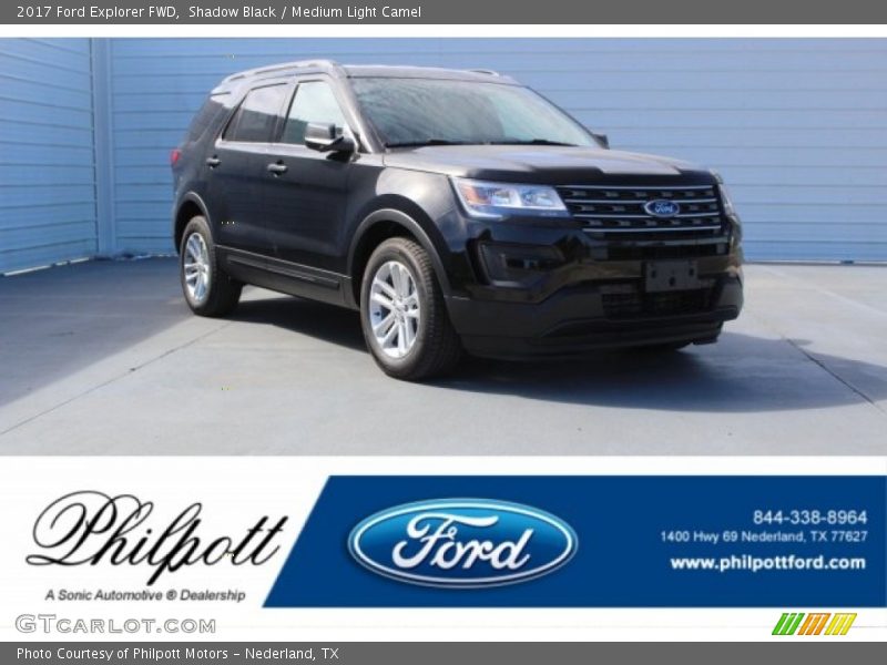Shadow Black / Medium Light Camel 2017 Ford Explorer FWD