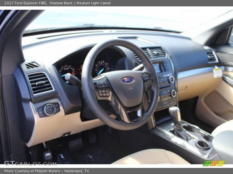 Shadow Black / Medium Light Camel 2017 Ford Explorer FWD