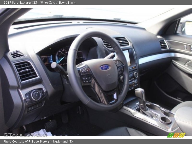 White Gold / Ebony Black 2017 Ford Explorer XLT