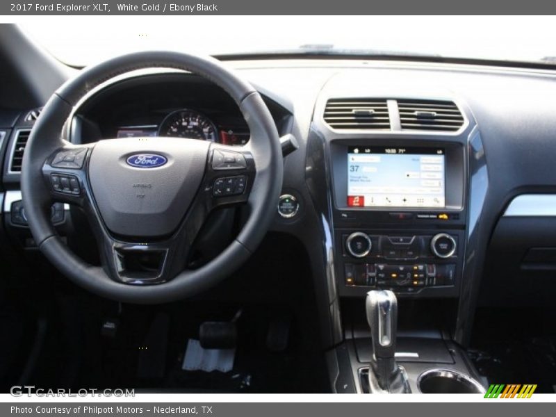 White Gold / Ebony Black 2017 Ford Explorer XLT