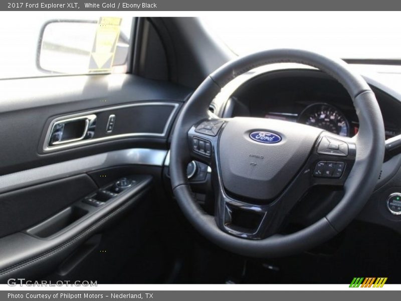 White Gold / Ebony Black 2017 Ford Explorer XLT