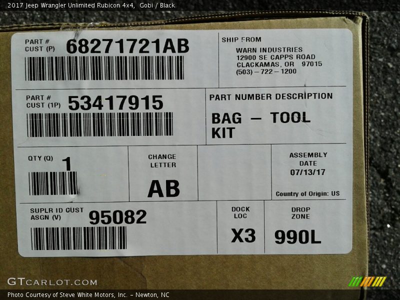 Gobi / Black 2017 Jeep Wrangler Unlimited Rubicon 4x4