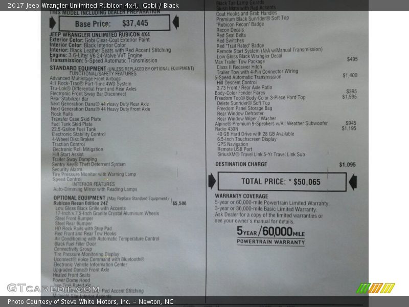 Gobi / Black 2017 Jeep Wrangler Unlimited Rubicon 4x4