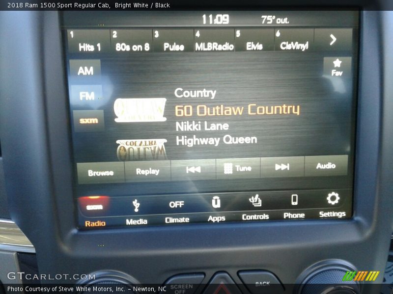 Bright White / Black 2018 Ram 1500 Sport Regular Cab