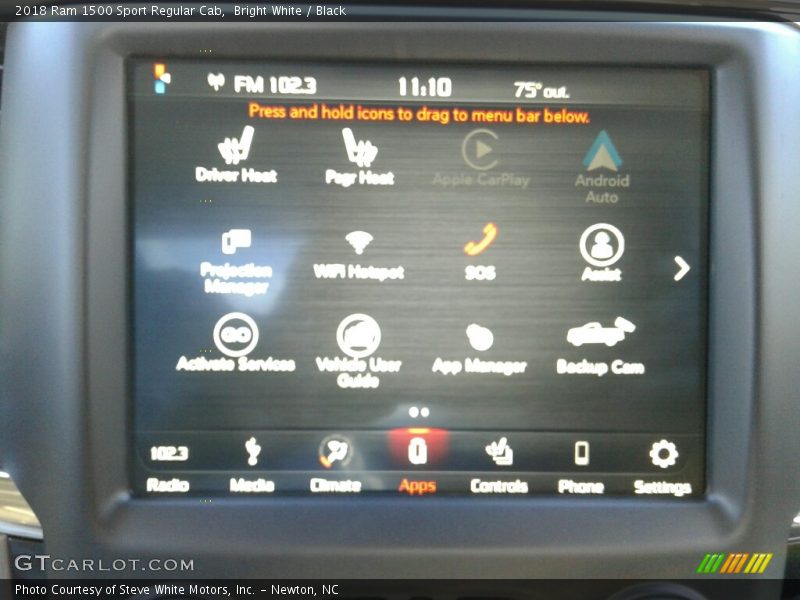 Bright White / Black 2018 Ram 1500 Sport Regular Cab