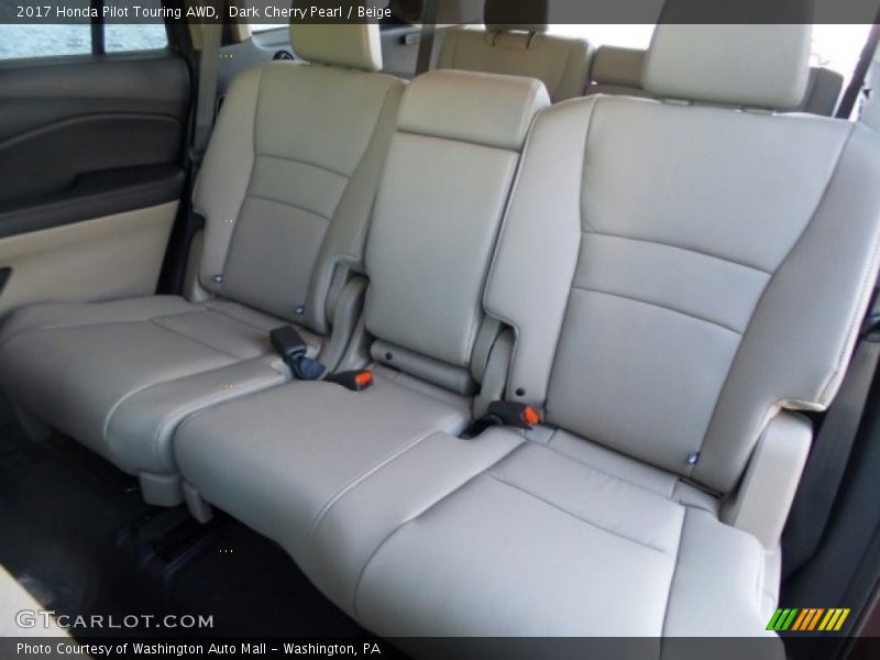 Dark Cherry Pearl / Beige 2017 Honda Pilot Touring AWD