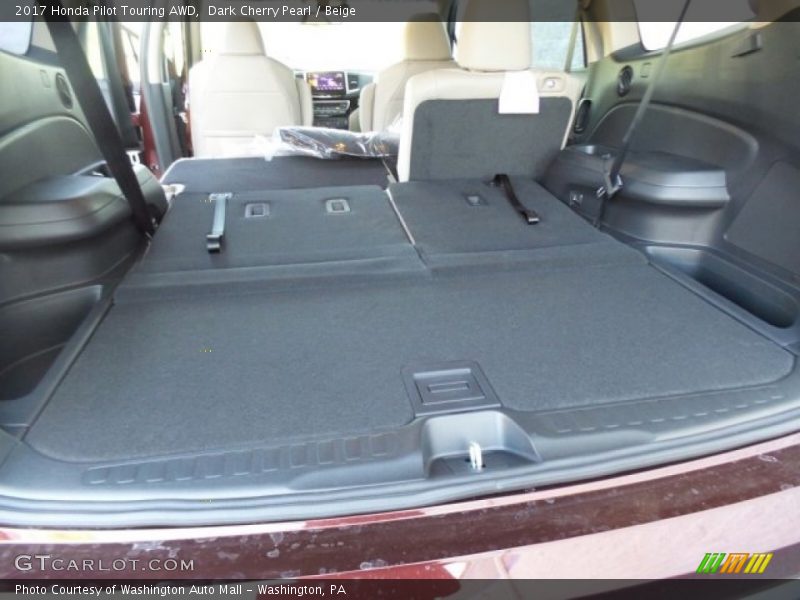 Dark Cherry Pearl / Beige 2017 Honda Pilot Touring AWD