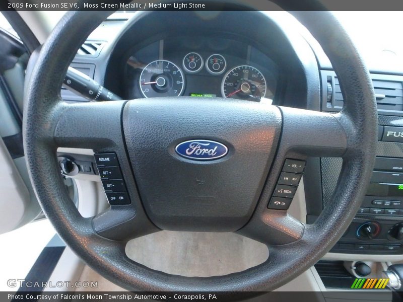 Moss Green Metallic / Medium Light Stone 2009 Ford Fusion SE V6