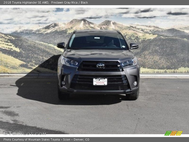 Predawn Gray Mica / Black 2018 Toyota Highlander SE AWD