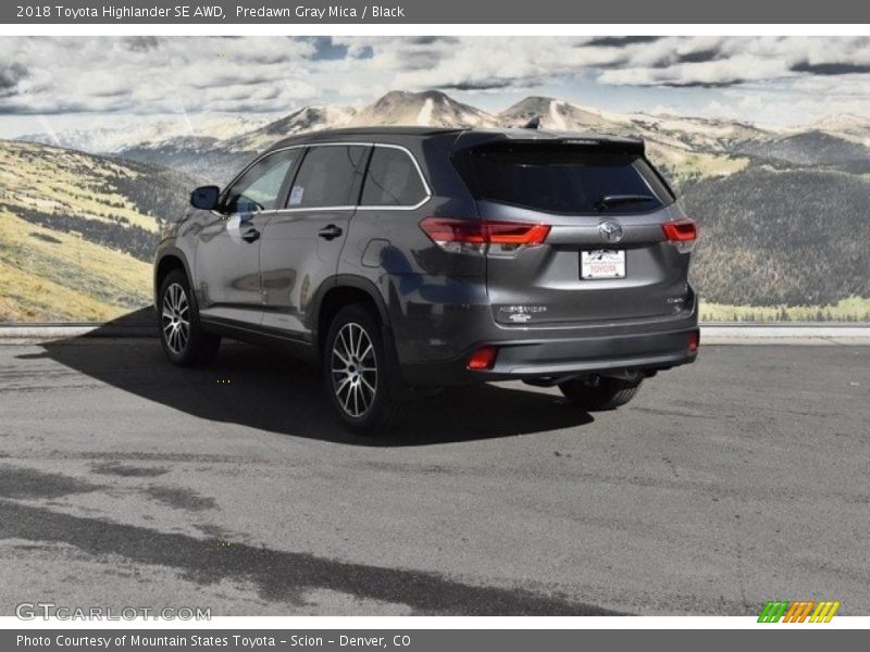 Predawn Gray Mica / Black 2018 Toyota Highlander SE AWD
