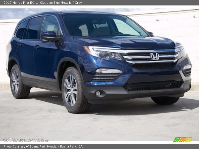 Obsidian Blue Metallic / Gray 2017 Honda Pilot EX-L