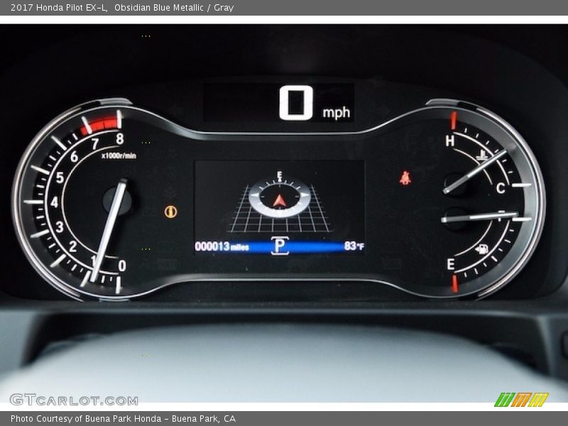 Obsidian Blue Metallic / Gray 2017 Honda Pilot EX-L