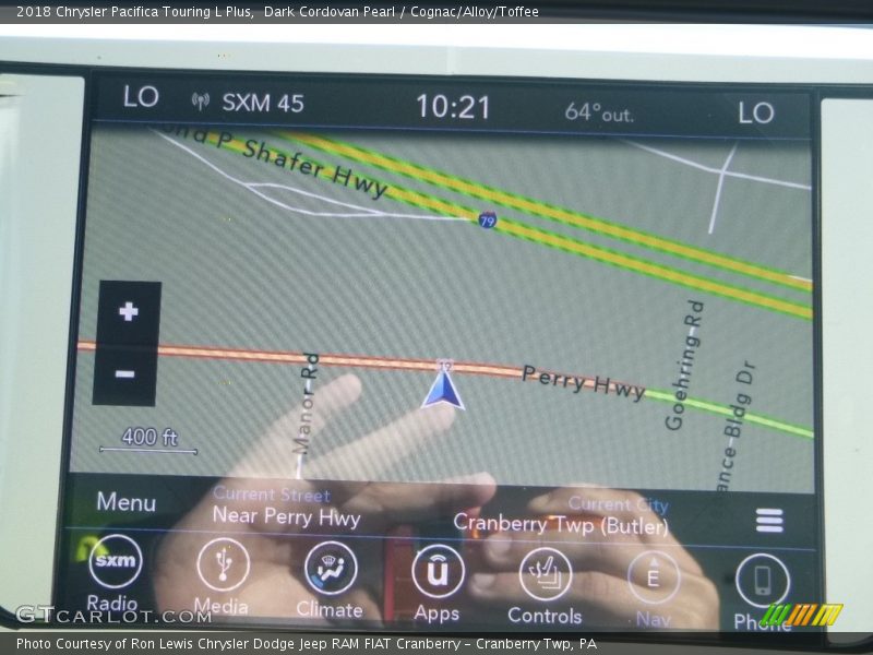 Navigation of 2018 Pacifica Touring L Plus