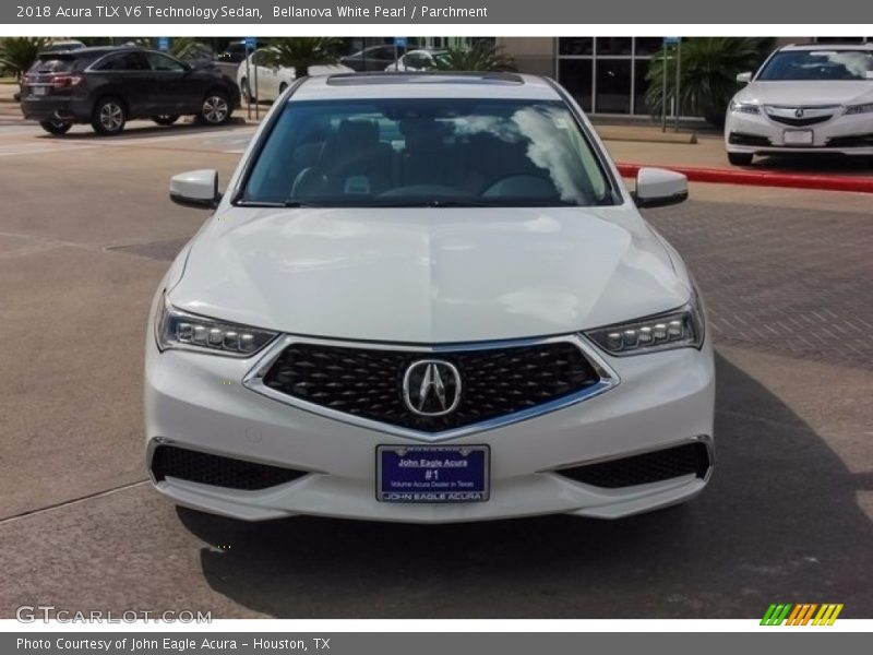 Bellanova White Pearl / Parchment 2018 Acura TLX V6 Technology Sedan