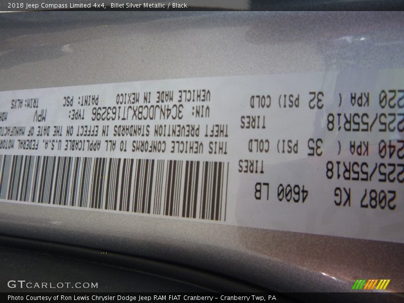 Billet Silver Metallic / Black 2018 Jeep Compass Limited 4x4