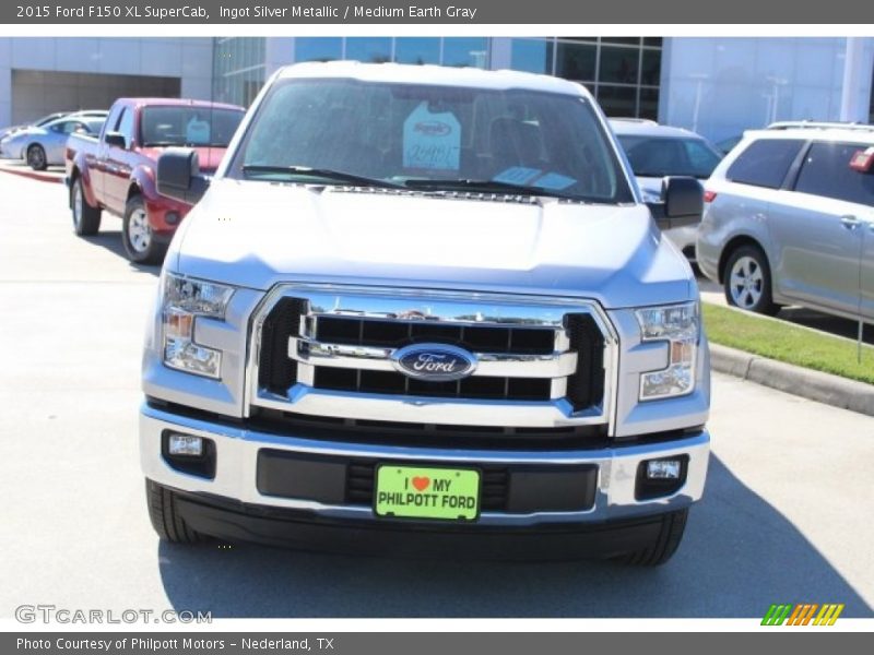 Ingot Silver Metallic / Medium Earth Gray 2015 Ford F150 XL SuperCab