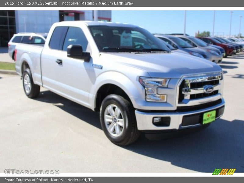 Ingot Silver Metallic / Medium Earth Gray 2015 Ford F150 XL SuperCab