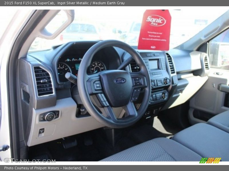 Ingot Silver Metallic / Medium Earth Gray 2015 Ford F150 XL SuperCab