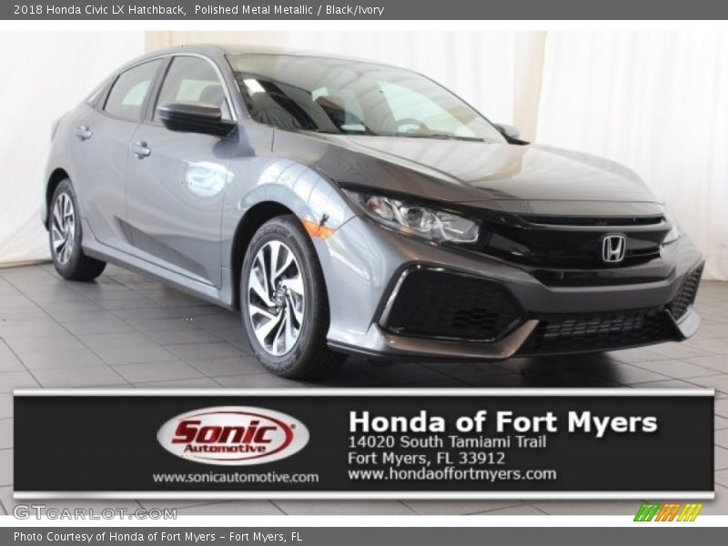 Polished Metal Metallic / Black/Ivory 2018 Honda Civic LX Hatchback