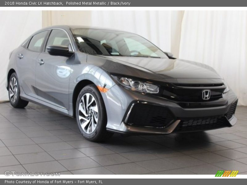 Polished Metal Metallic / Black/Ivory 2018 Honda Civic LX Hatchback