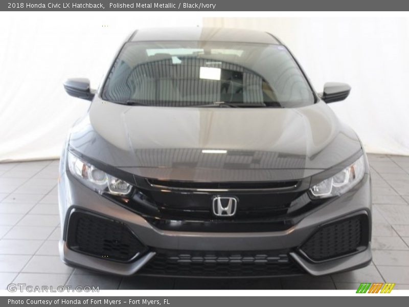 Polished Metal Metallic / Black/Ivory 2018 Honda Civic LX Hatchback