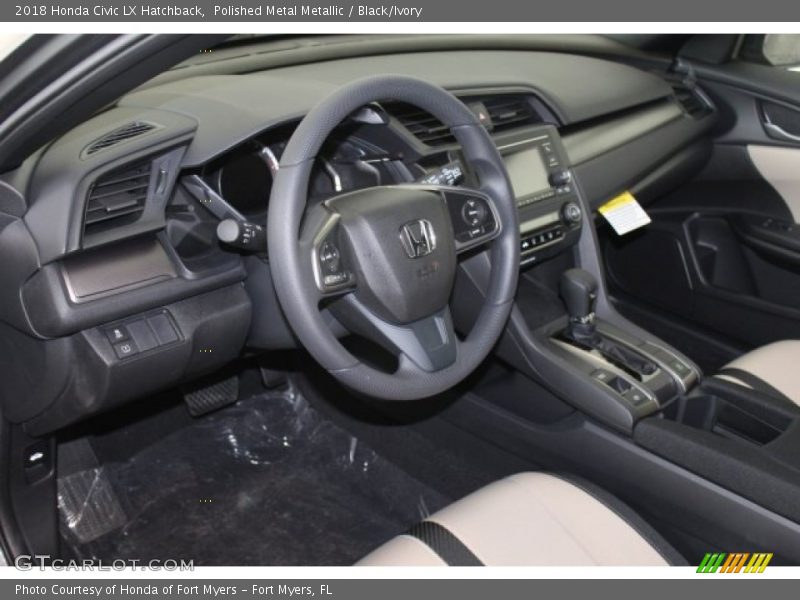 Polished Metal Metallic / Black/Ivory 2018 Honda Civic LX Hatchback