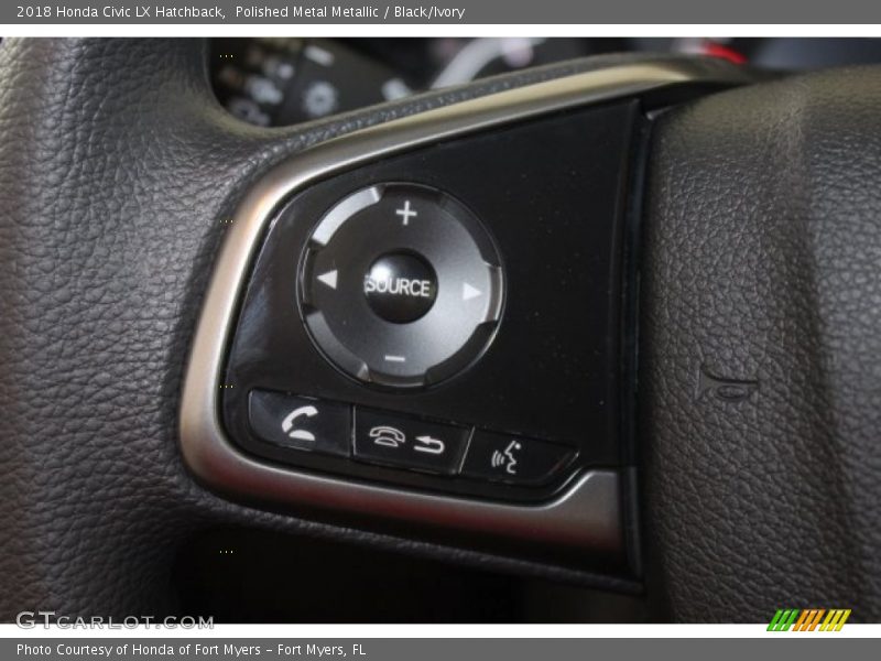 Polished Metal Metallic / Black/Ivory 2018 Honda Civic LX Hatchback