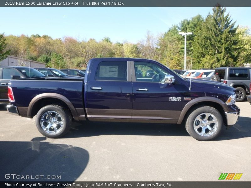 True Blue Pearl / Black 2018 Ram 1500 Laramie Crew Cab 4x4