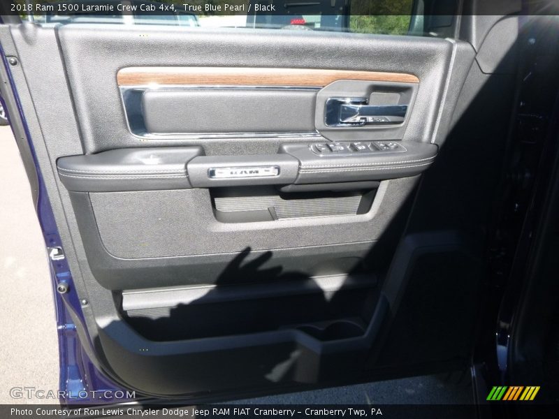True Blue Pearl / Black 2018 Ram 1500 Laramie Crew Cab 4x4