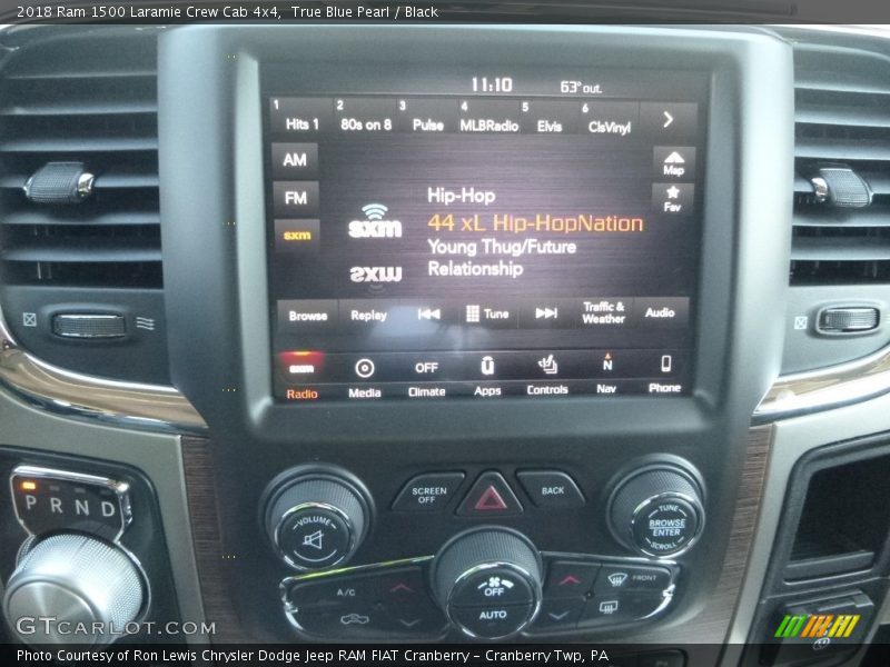 True Blue Pearl / Black 2018 Ram 1500 Laramie Crew Cab 4x4