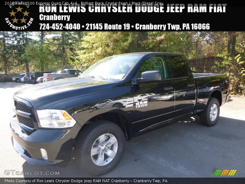 Brilliant Black Crystal Pearl / Black/Diesel Gray 2018 Ram 1500 Express Quad Cab 4x4