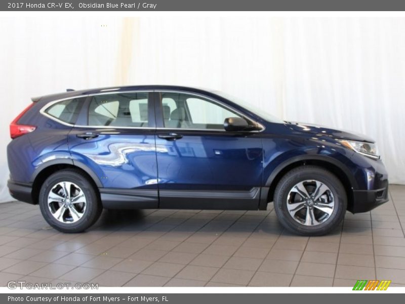 Obsidian Blue Pearl / Gray 2017 Honda CR-V EX