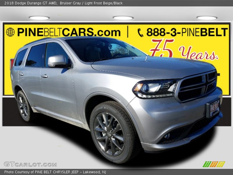 Bruiser Gray / Light Frost Beige/Black 2018 Dodge Durango GT AWD