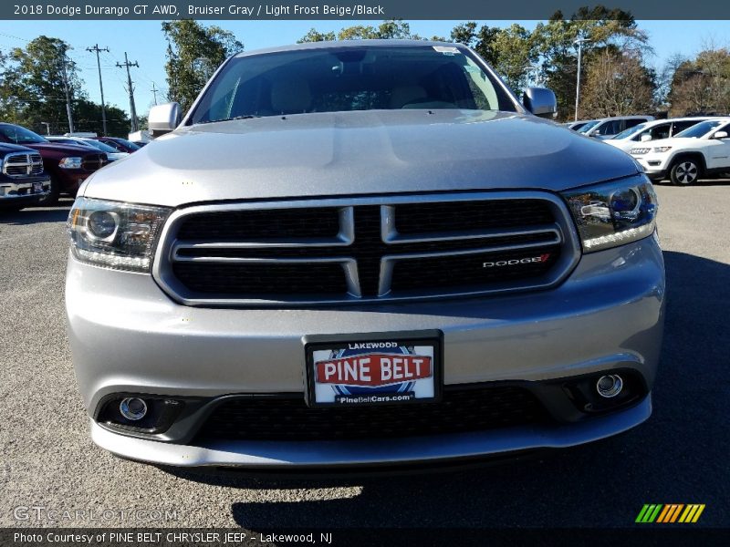 Bruiser Gray / Light Frost Beige/Black 2018 Dodge Durango GT AWD