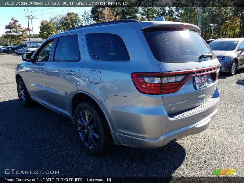 Bruiser Gray / Light Frost Beige/Black 2018 Dodge Durango GT AWD