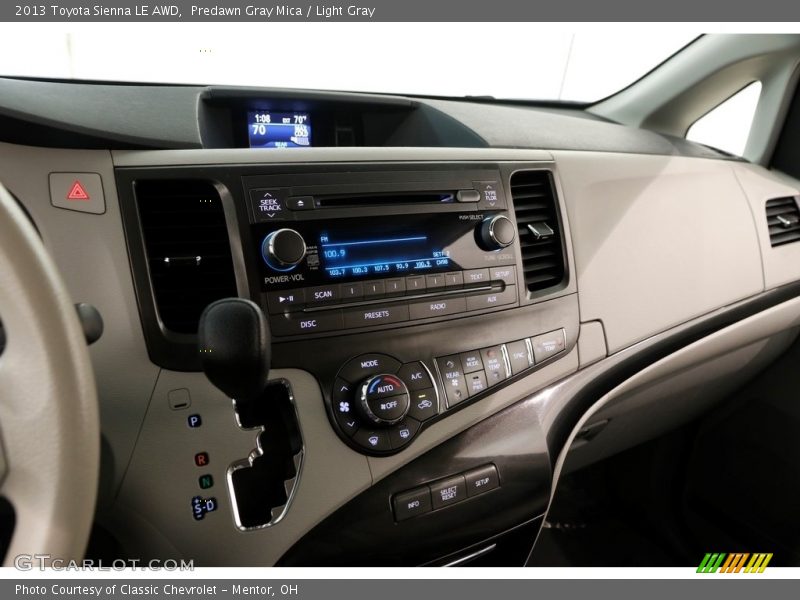 Predawn Gray Mica / Light Gray 2013 Toyota Sienna LE AWD