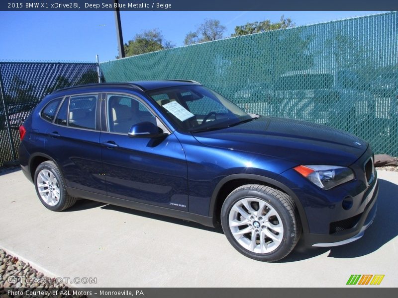 Deep Sea Blue Metallic / Beige 2015 BMW X1 xDrive28i