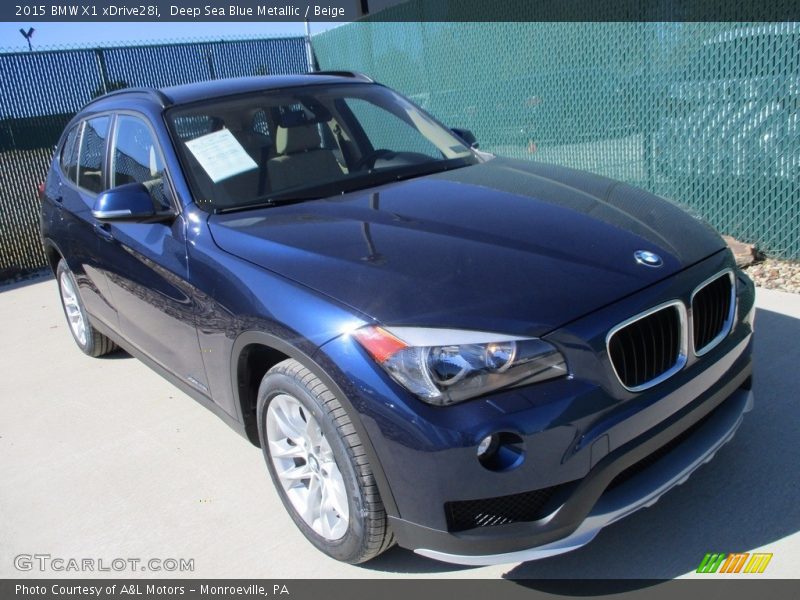Deep Sea Blue Metallic / Beige 2015 BMW X1 xDrive28i