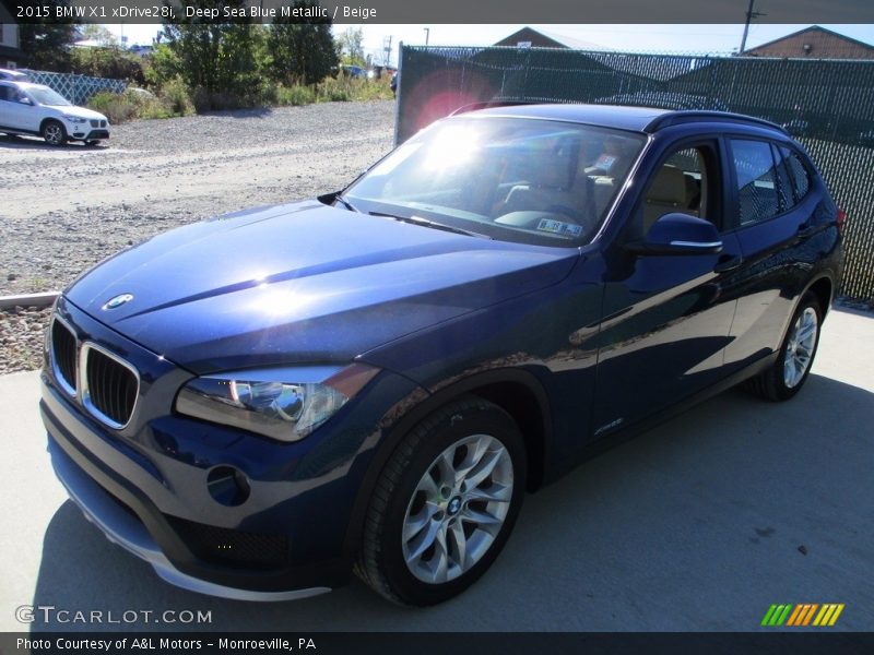 Deep Sea Blue Metallic / Beige 2015 BMW X1 xDrive28i