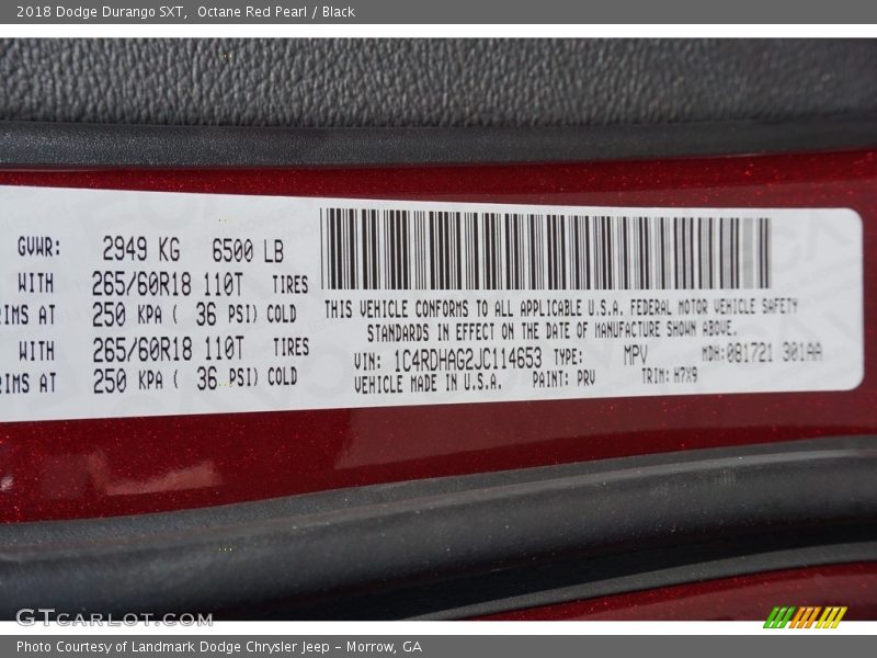 Octane Red Pearl / Black 2018 Dodge Durango SXT