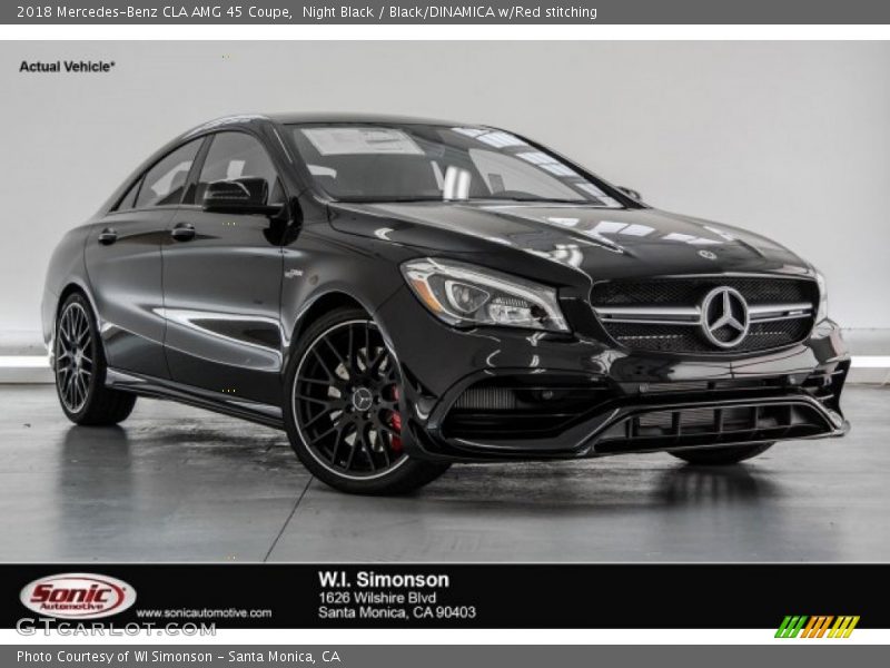 Night Black / Black/DINAMICA w/Red stitching 2018 Mercedes-Benz CLA AMG 45 Coupe
