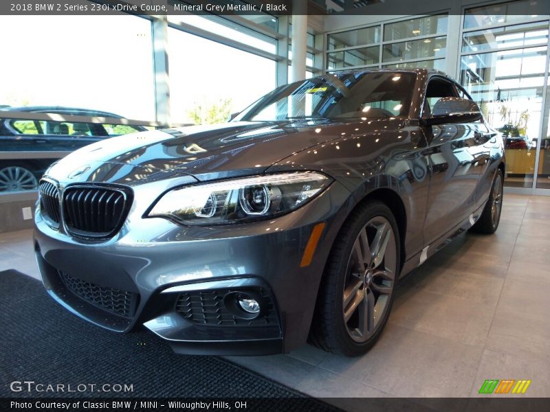 Mineral Grey Metallic / Black 2018 BMW 2 Series 230i xDrive Coupe