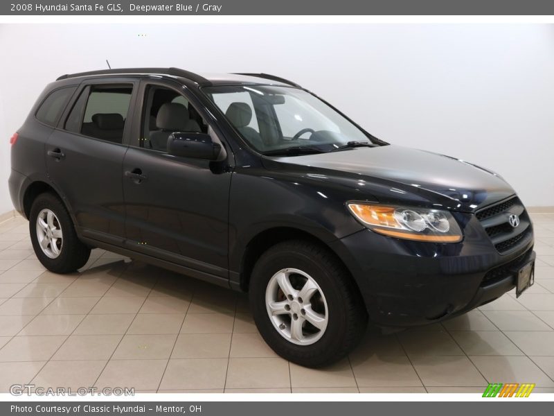Deepwater Blue / Gray 2008 Hyundai Santa Fe GLS