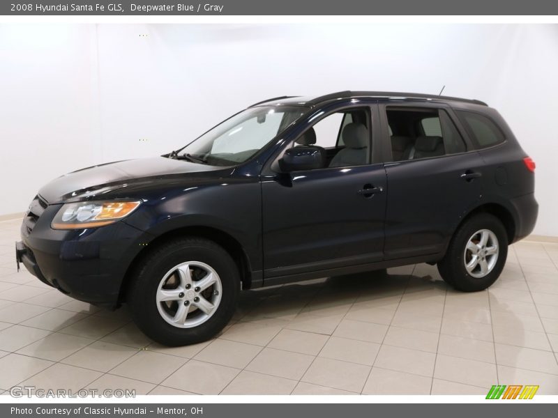 Deepwater Blue / Gray 2008 Hyundai Santa Fe GLS